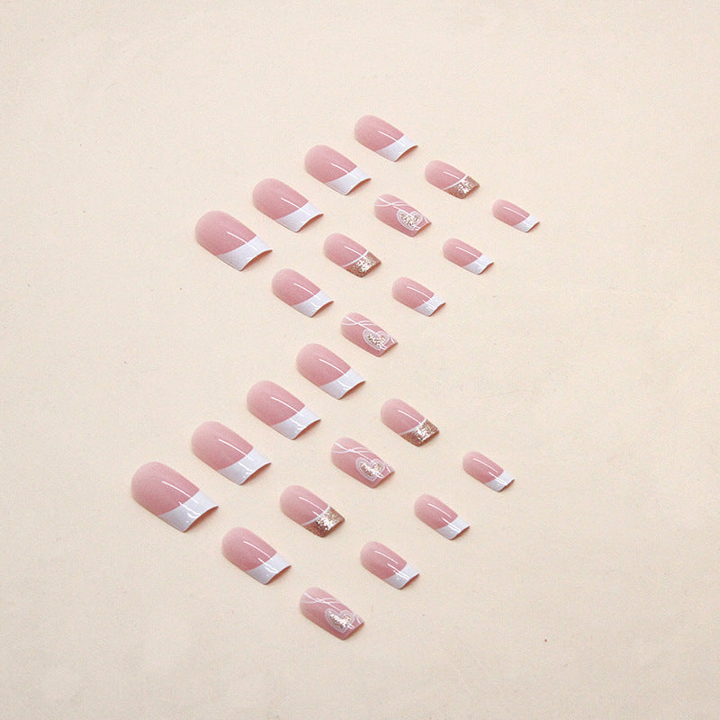 Whoelsale Sparkling Pink Love Valentine's Day Plastic Wearing Nail Beauty